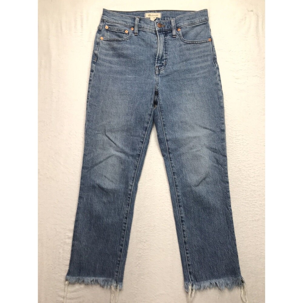 MADEWELL Jean Women 27P (30x25) Perfect Vintage Light Wash Fray Cuff Crop